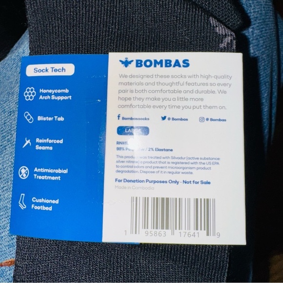 Bombas Black Athletic Socks Low-Cut Performance set of three - Picture 4 of 4